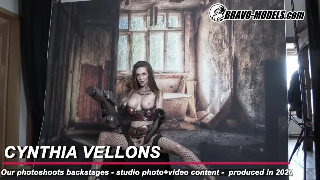 Cynthia Vellons v cosplay zákulisí focení